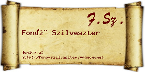Fonó Szilveszter névjegykártya