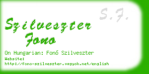 szilveszter fono business card